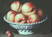 Fede Galizia Peaches in a pierced white faience basket painting